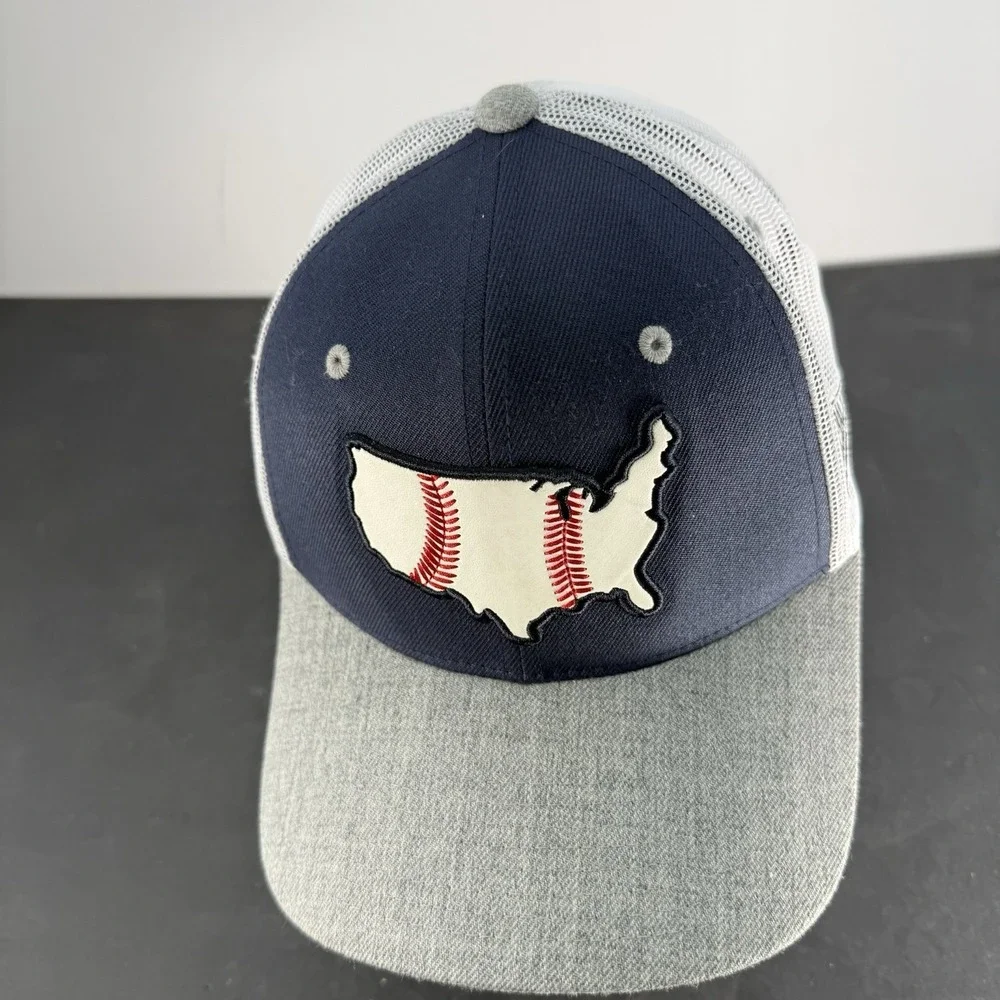 Baseball SM Snapback Mens Mesh Baseball Cap Adjustable USA Blue Red White Gray
